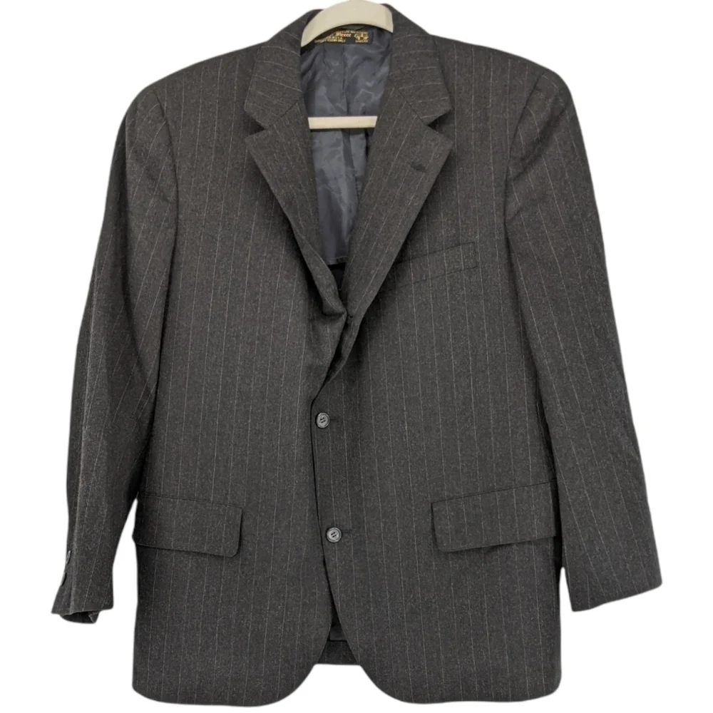 VTG Brooks Brothers Golden Fleece Sport Coat Suit Jacket All Wool Pinstripe